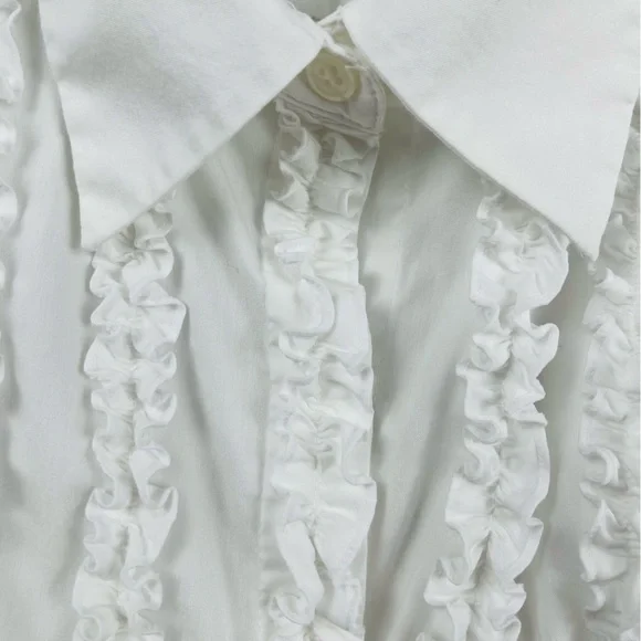 Apostrophe Ruffle Button-Down Top 18 - Picture 4 of 9